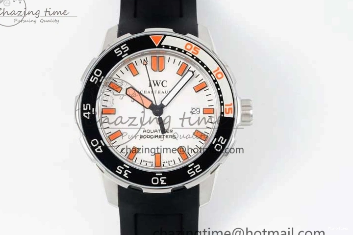 MIROTIME 0426 Aquatimer Automatic SS RSF 1:1 Best Edition White Orange Dial on Black Rubber Strap A Supportive 7069